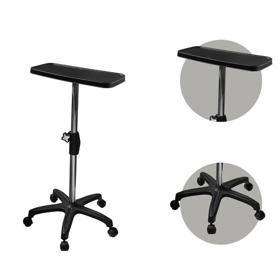 Imagem de Mesa de Apoio Carrinho Tatuagem Auxiliar Tattoo Regulável Tatuador Pedestal Dompel Multiuso Preto