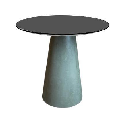 Imagem de Mesa de Apoio Cone Cimento Queimado - Tampo Laqueado 60 cm Altura 60 cm