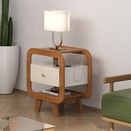 Imagem de Mesa de Apoio Lateral com USB Artely Theo