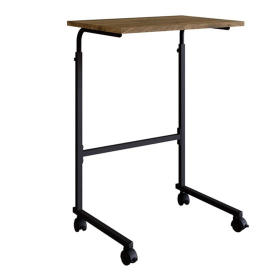 Imagem de Mesa De Apoio Lateral Para Notebook Com Rodizios Preto Noce Oro PP Milani Store