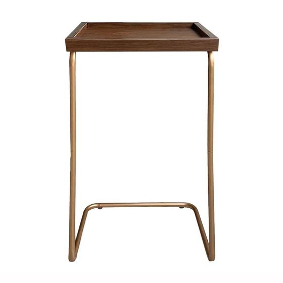 Mesa De Apoio Lateral Para Sofá Ou Cama Castanho E Cobre Menor preço em Mesa De Apoio Lateral Para Sofá Ou Cama Castanho E Cobre