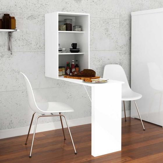 Mesa de Apoio Retrátil Multiuso Branca AM3106 Tecno Móbili Menor preço em Mesa de Apoio Retrátil Multiuso Branca AM3106 Tecno Móbili
