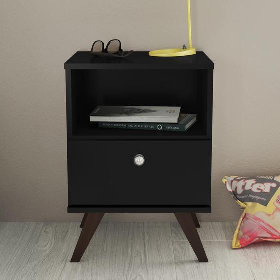 Mesa de Cabeceira 1 Gaveta Retrô Mm Rt 3019 Preto - Móvel Bento Menor preço em Mesa de Cabeceira 1 Gaveta Retrô Mm Rt 3019 Preto - Móvel Bento