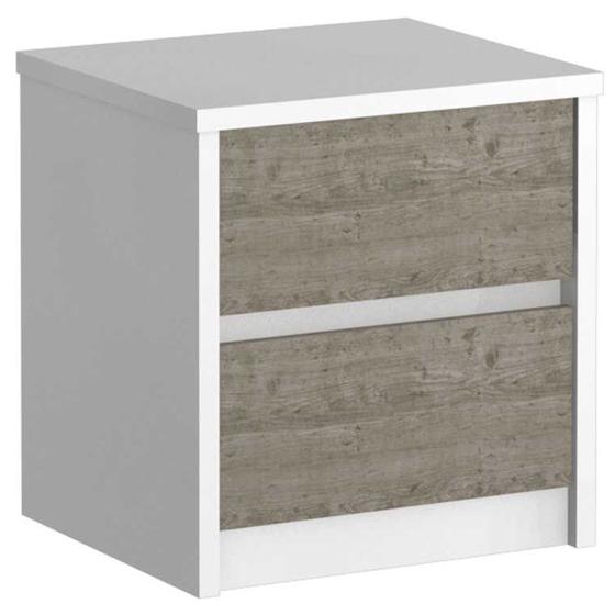 Imagem de Mesa de Cabeceira 2 Gavetas 100% Mdf 807 Branco/Demolição - Foscarini