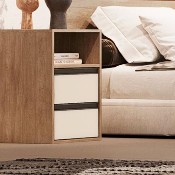 Imagem de Mesa de Cabeceira 2 Gavetas 100 MDF Select Belmax