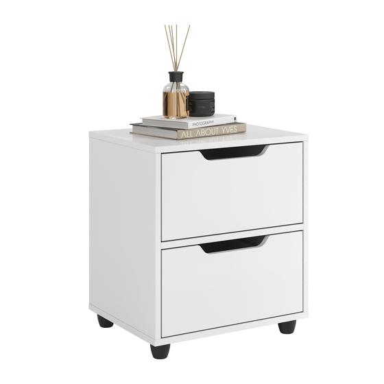 Imagem de Mesa De Cabeceira 2 Gavetas Criado Para Quarto Decoração Com prateleira modelo PRIME