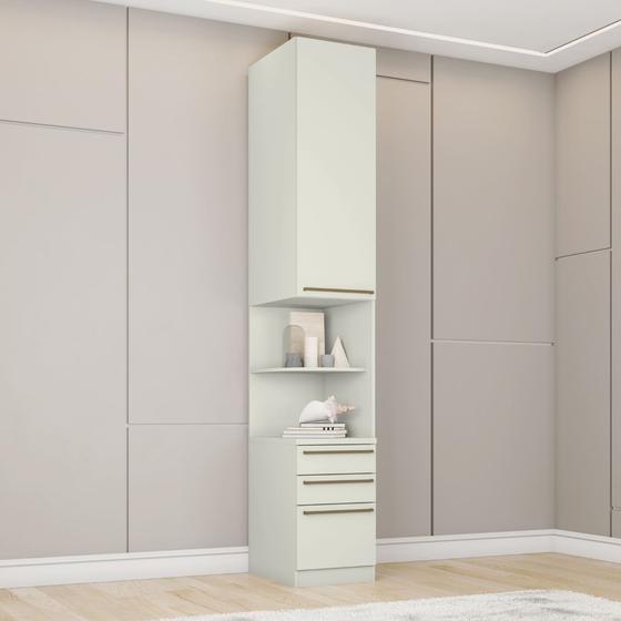 Imagem de Mesa de Cabeceira 40cm Modulada 3 Gavetas 1 Porta Seletto Henn - Areia HP