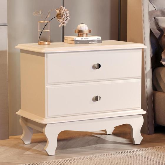 Mesa de Cabeceira Bombe Luxo 1111 Perola Menor preço em Mesa de Cabeceira Bombe Luxo 1111 Perola