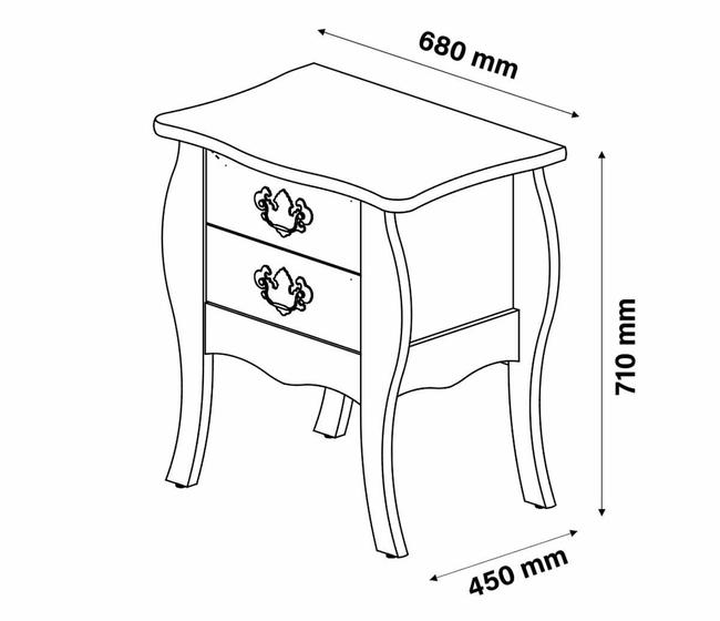 Imagem de mesa de cabeceira Bombe Premier Preto - Patrimar Móveis