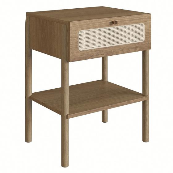 Imagem de Mesa de Cabeceira Com 1 Gavetas Pés Madeira Arlo A10 Hanover - Mpozenato