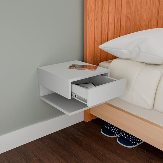 Imagem de Mesa De Cabeceira Com Gaveta Superior Slim Quarto Mdf