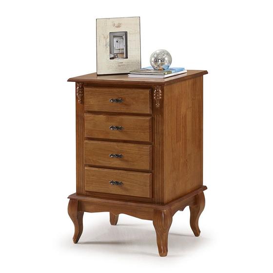 Imagem de Mesa de Cabeceira de Madeira Antique com 4 Gavetas - M560404