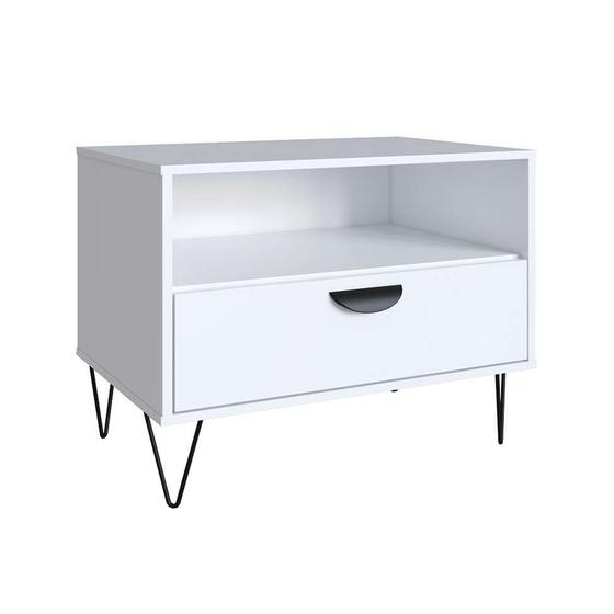 Imagem de Mesa de Cabeceira Drawer 1 GV Branca 67 cm