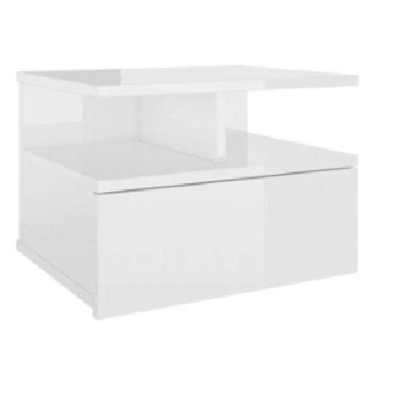 Imagem de Mesa De Cabeceira Flutuante 1 Gaveta Branco Em Mdf