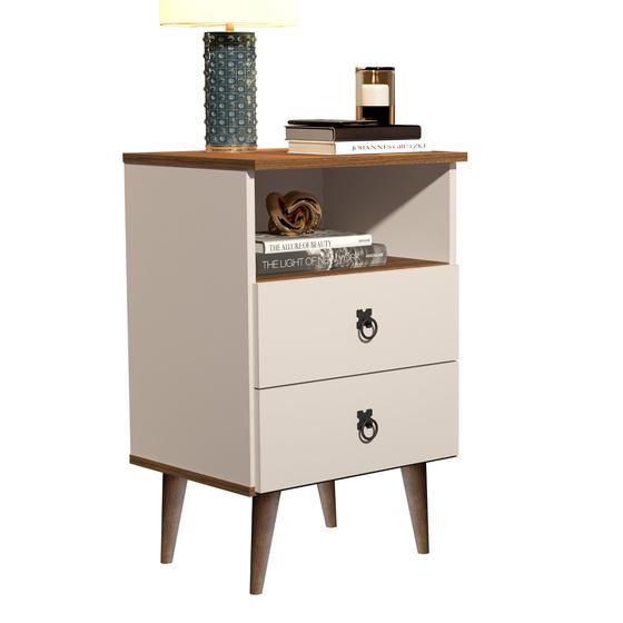 Imagem de Mesa De Cabeceira Madri 2 Gavetas Para Quarto Criado Retro LET Decor