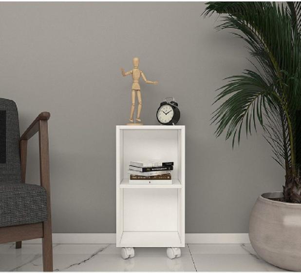 Mesa de cabeceira Mesinha Multi-uso C/rodinhas Prateleira fundo 30x61x20 BRANCO é boa?
