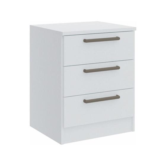 Imagem de Mesa de Cabeceira Modulada Requinte com 3 Gavetas - Branco Line