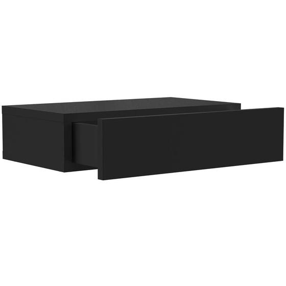 Imagem de Mesa De Cabeceira Penteadeira mesa de cabeceira Suspenso com Gaveta Multivisão Fly Preto