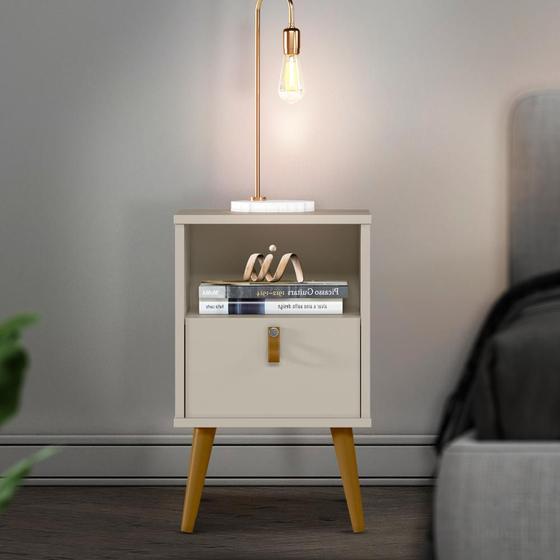 Imagem de Mesa De Cabeceira Pequena Com Gaveta Off White Conchas Shop JM
