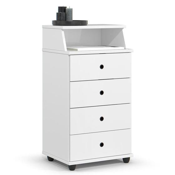 Imagem de Mesa de Cabeceira Quarto Luxo New II com 4 Gavetas