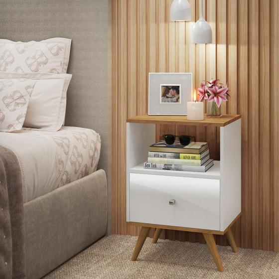 mesa de cabeceira Retrô 1 Gaveta - Fellicci - Nogal/Branco é boa?