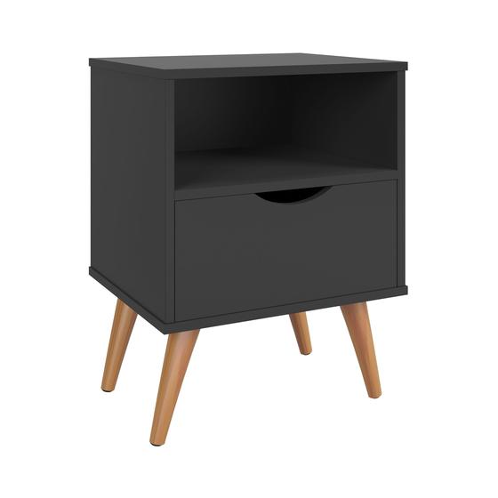 Imagem de Mesa De Cabeceira Retrô Pés Palito Com 1 Gaveta E 1 Nicho - Inova - Cores Diversas - Lojas G2 Móveis