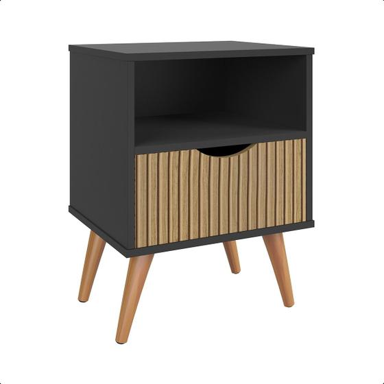 Imagem de Mesa De Cabeceira Retrô Pés Palito Com 1 Gaveta E 1 Nicho - Inova - Cores Diversas - Lojas GB Móveis