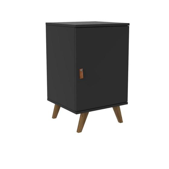 Imagem de Mesa de Cabeceira Skin Artemobili 1 Porta 47,6 cm Cor Preto e Garapa