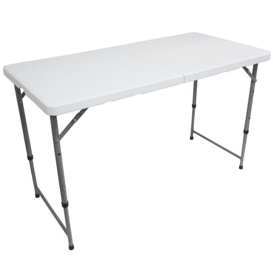 Imagem de Mesa de Camping Praia Dobrável 122x61 para 4 Pessoas em Aço e Vira Maleta Importway IWMCD