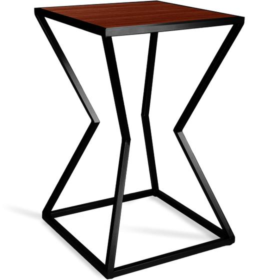 Mesa de Canto Lateral Alta Quadrada para Sala Austria - Preta Villandry Menor preço em Mesa de Canto Lateral Alta Quadrada para Sala Austria - Preta Villandry