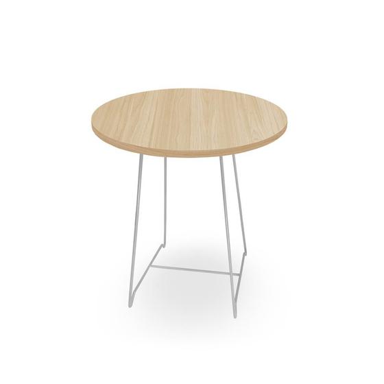 Imagem de Mesa de Canto Lateral Amsterdã Alta Redonda Branco e Jade