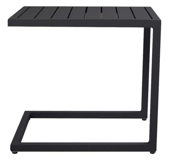 Mesa de Canto Lateral Ripada em Aluminio Preto Menor preço em Mesa de Canto Lateral Ripada em Aluminio Preto