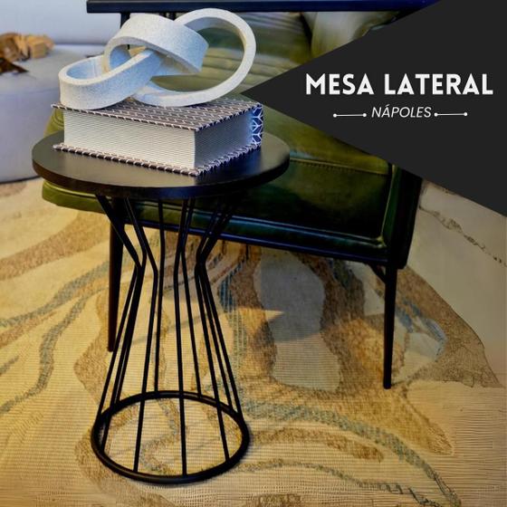 Mesa De Canto Para Sala Decorativa Pés de Ferro Menor preço em Mesa De Canto Para Sala Decorativa Pés de Ferro
