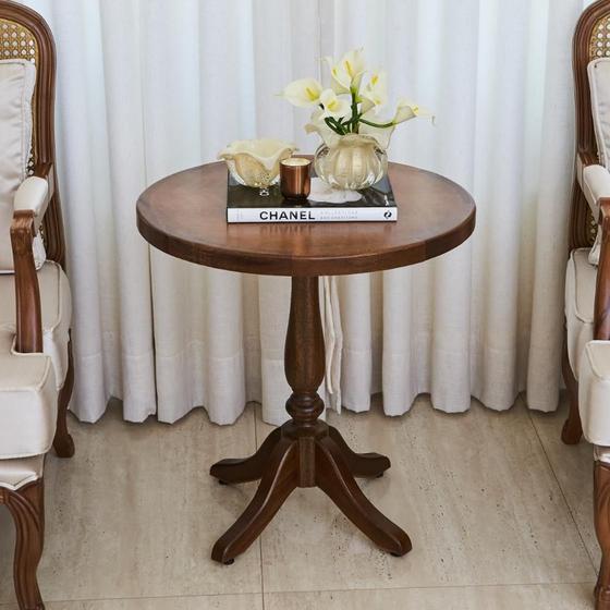 Imagem de Mesa De Canto Sofa Sala Madeira Maciça Com Borda Maravilhosa Decoração