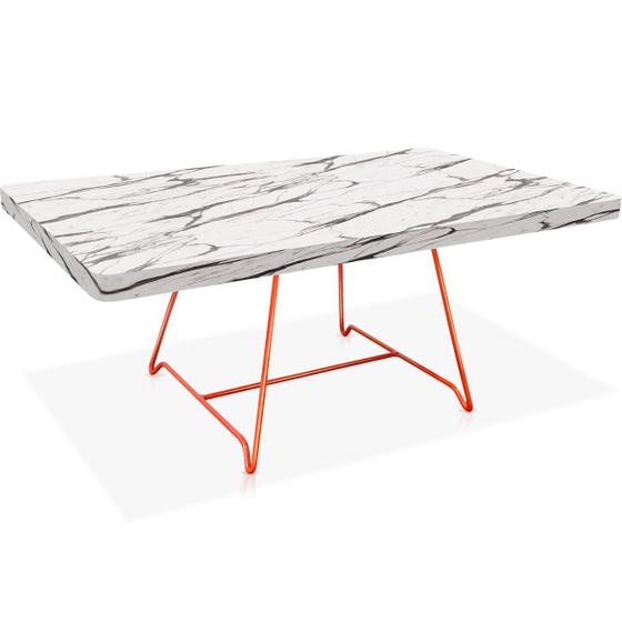 Imagem de Mesa de Centro Amsterdã Retangular em Aço e MDF Clean - Cobre e Vulcano