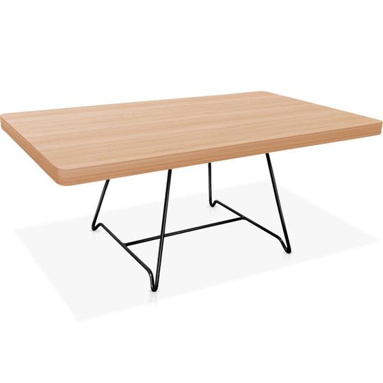 Imagem de Mesa de Centro Amsterdã Retangular em Aço e MDF Clean - Preta e Jade