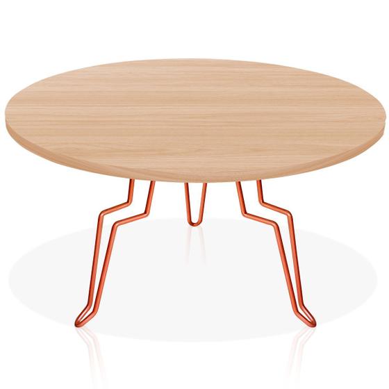 Imagem de Mesa de Centro Argélia Redonda em Aço e MDF Clean - Cobre e Jade