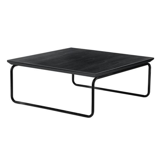 Imagem de Mesa De Centro Astral 70x70 cm Base Aço Tubo Preto - Bordinhon