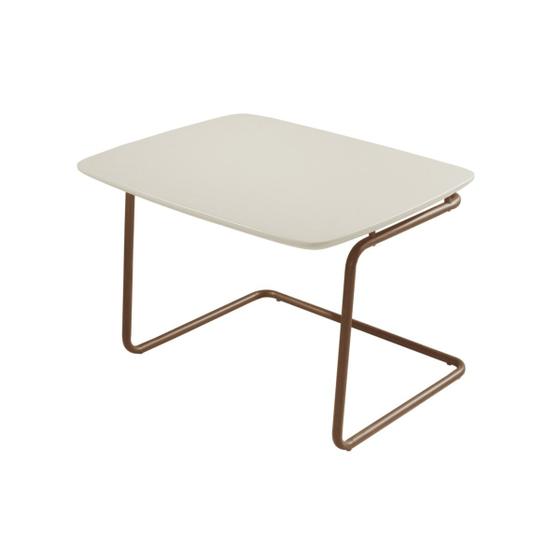 Imagem de Mesa De Centro Auxiliar 54x43 cm Base Aço Tubo Café - Bordinhon