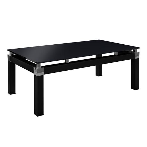 Imagem de Mesa De Centro Com Tampo De Vidro 91cm Malva Preto Artefamol