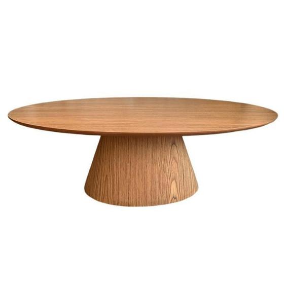 Imagem de Mesa de Centro Cone Oval 100x60 cm Base Laminada em Madeira Freijó Tampo Freijó