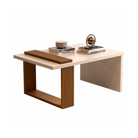 Imagem de Mesa de Centro Decorativa JB 8020 Off White/Nature