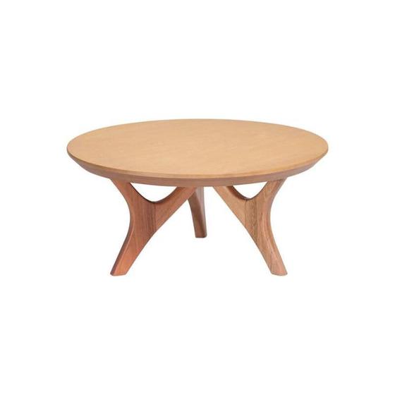 Imagem de Mesa de Centro em Madeira e MDF Redonda Dotta 60 cm Oppa Design - Amêndoa