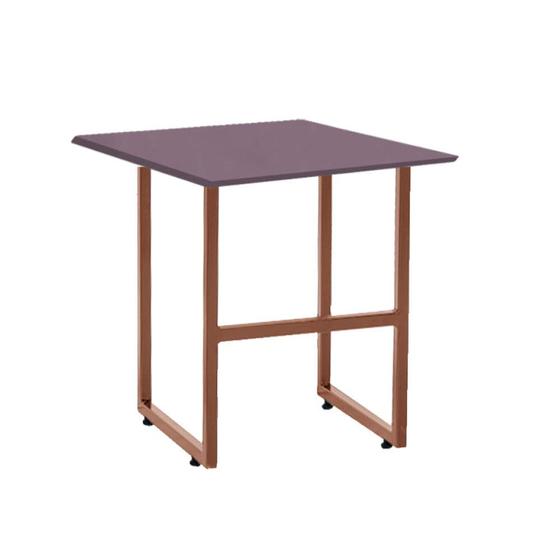 Imagem de Mesa de Centro Industrial Will Sala Escritório Ferro Bronze Tampo MDF Quadrado Rose Rosa - Ahazzo Móveis