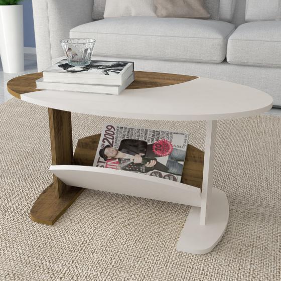 Imagem de Mesa de Centro Isis com Nicho Pinho/Off White - Artely