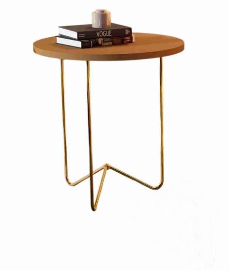 Imagem de Mesa de Centro JB 8006 MDF Nature Pés Bronze Jb Bechara