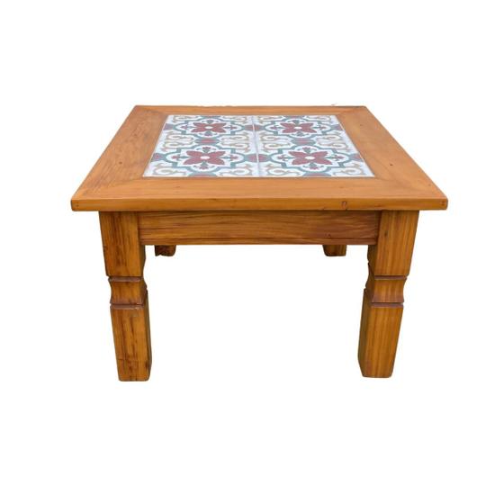 Imagem de Mesa de Centro Madeira com Ladrilho Hidráulico 60 x 60 Sudeste Rústico
