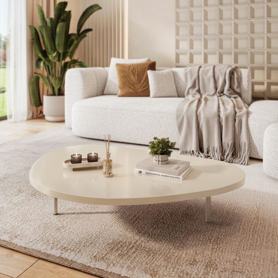 Mesa de Centro Orgânica Tampo Oval