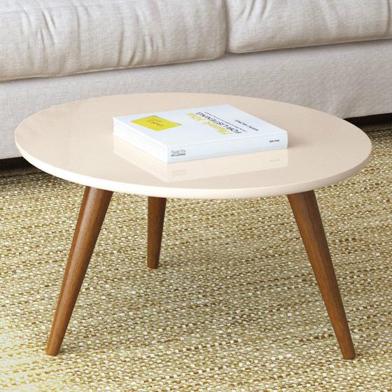 Mesa de Centro Redonda em MDF Sorelle HB Móveis Menor preço em Mesa de Centro Redonda em MDF Sorelle HB Móveis