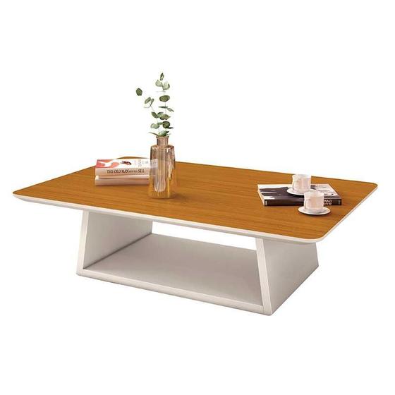 Imagem de Mesa de Centro Retangular 109 x 68 x 30 Holambra EDN Off White/Cedro